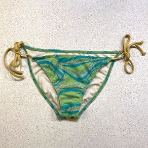Guess Gold, Silver, & Green Bikini Bottoms, size small